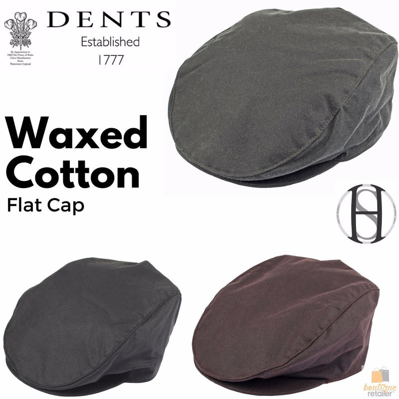 Load image into Gallery viewer, DENTS Halley Stevenson Waxed Cotton Flat Cap Ivy Hat Driving Cabbie 1-2109 Lined-1