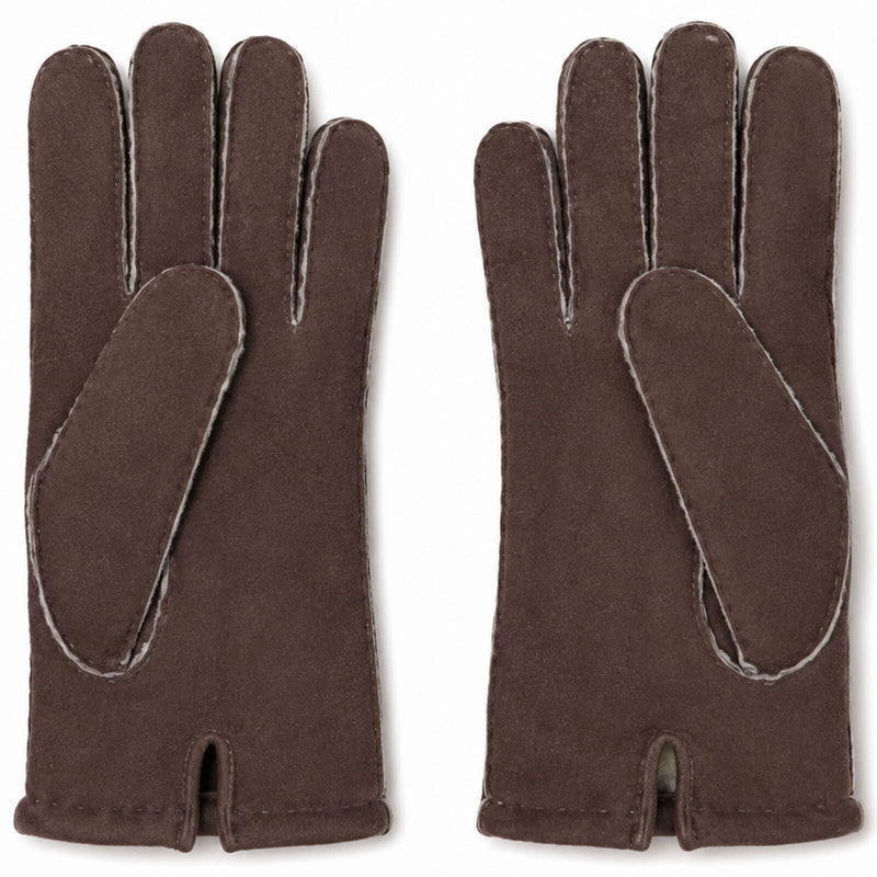 Load image into Gallery viewer, Mens York Lambskin Leather Gloves Fleecy Lining Hand Sewn Winter Warm - Mahogany-3