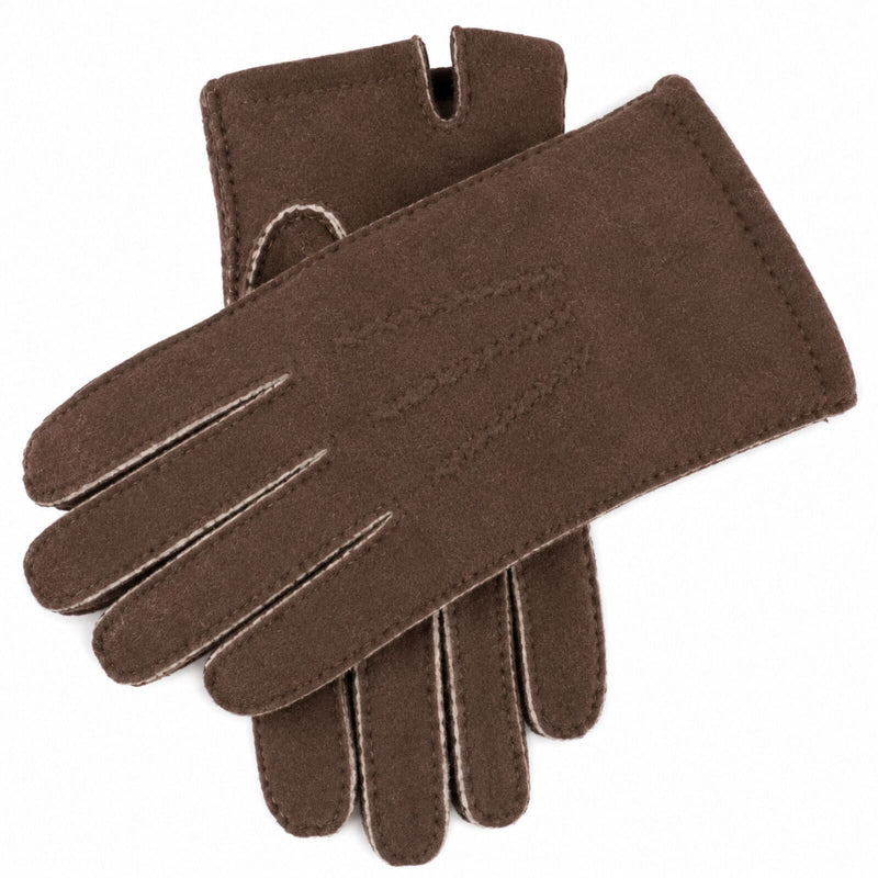 Load image into Gallery viewer, Mens York Lambskin Leather Gloves Fleecy Lining Hand Sewn Winter Warm - Mahogany-0