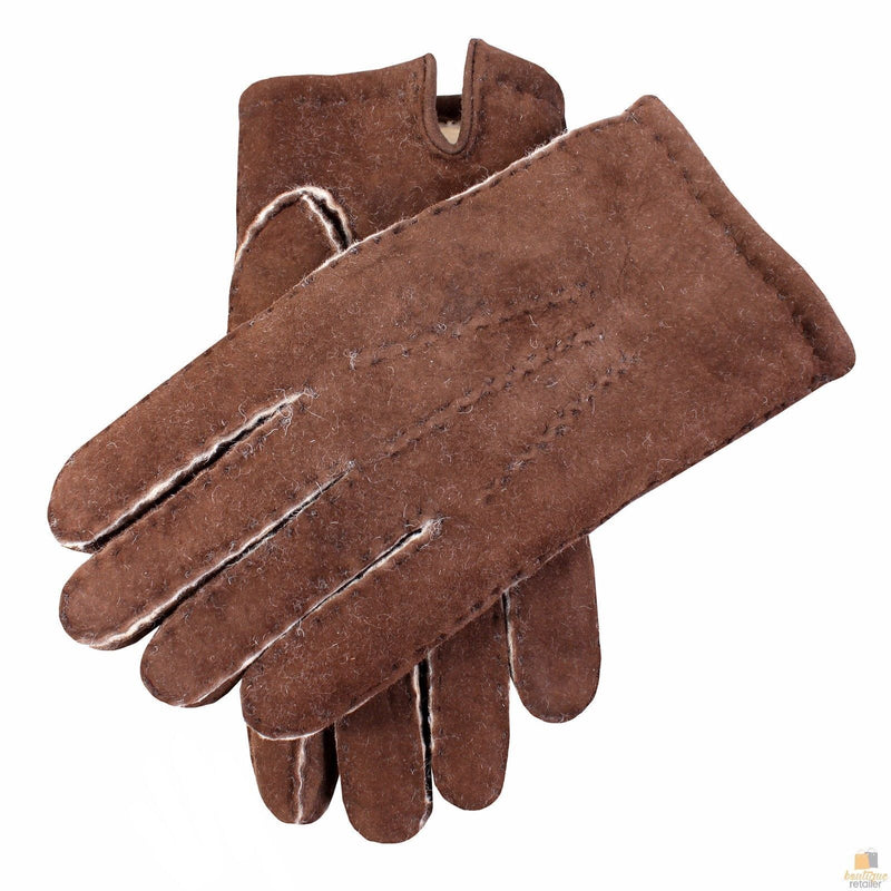 Load image into Gallery viewer, Mens York Lambskin Leather Gloves Fleecy Lining Hand Sewn Winter Warm - Mahogany-4
