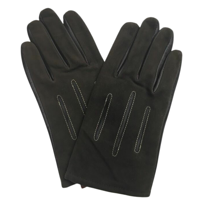 Load image into Gallery viewer, DENTS Mens Sheepskin Leather Gloves with Acrylic Lining Warm Winter - Brown-0