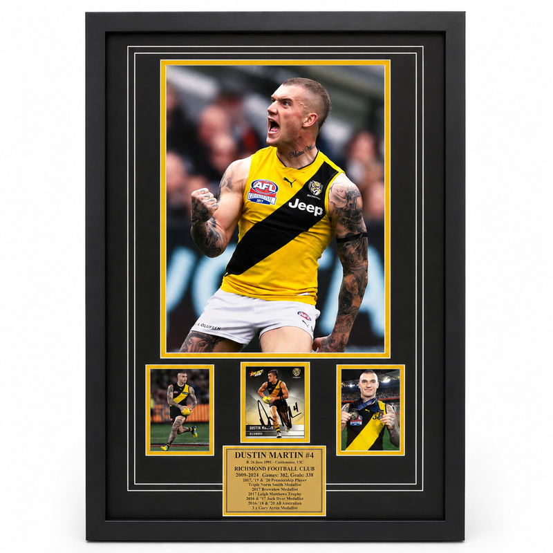 Load image into Gallery viewer, OFFICIAL Dustin Martin Richmond Tigers Signed & Framed Memorabilia w/ Certificate of Authenticity-1