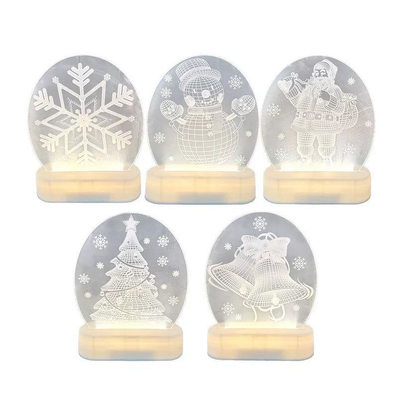 Load image into Gallery viewer, CarolCraft Christmas LED Acrylic USB Lamp Set of 5 Decoration Ornament Xmas Gift-0