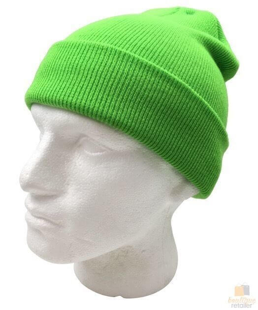 Load image into Gallery viewer, Unisex Fluro Beanie Hi Vis Knit Winter Hat Ski Cap One Size - Fluro Green-3
