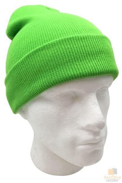 Load image into Gallery viewer, Unisex Fluro Beanie Hi Vis Knit Winter Hat Ski Cap One Size - Fluro Green-2
