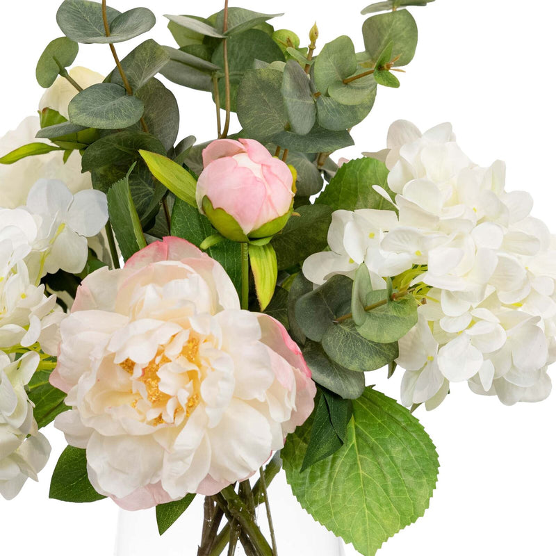 Load image into Gallery viewer, 53cm Faux Mixed Hydrangea Arrangement in Glass Artificial Flowers Plant Fake-3