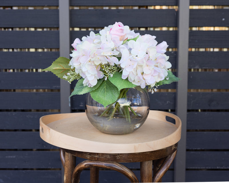 Load image into Gallery viewer, 28cm Hydrangea Arrangement in Fish Bowl Artificial Flower Plant Decor-3