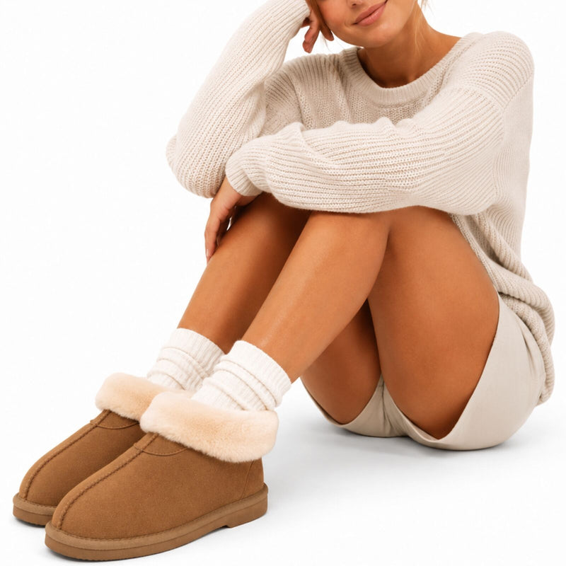 Load image into Gallery viewer, Womens UGG Boots Genuine Sheepskin Suede Leather Slippers Warm Shoes - Chestnut-3