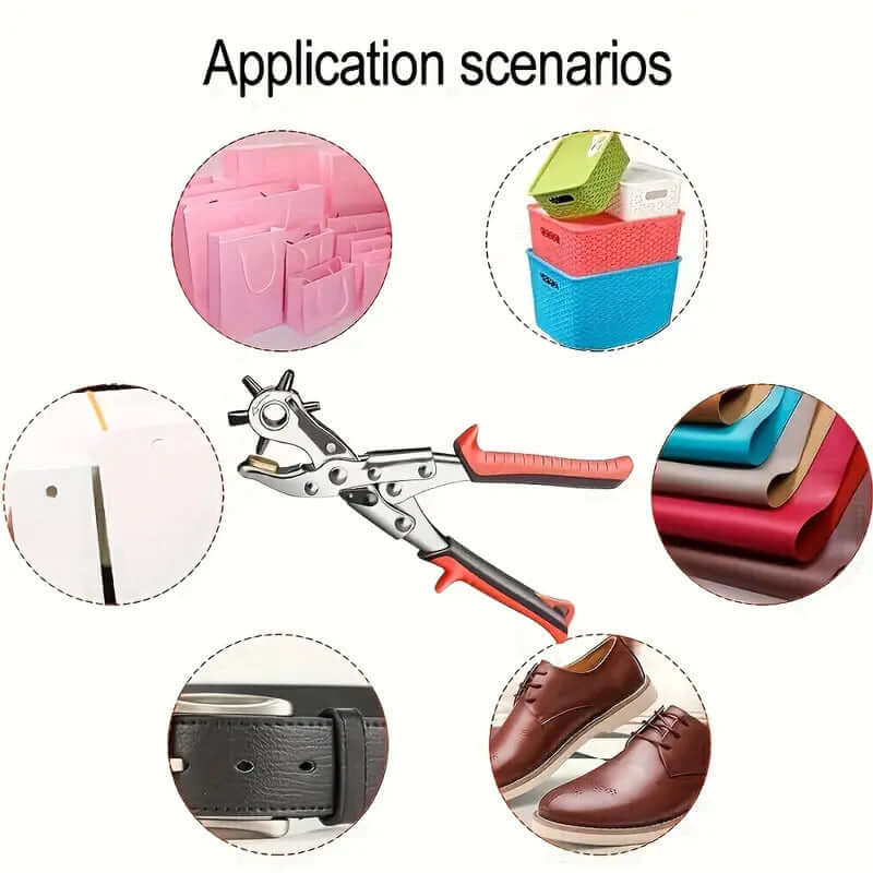 Load image into Gallery viewer, Multi-Size Leather Belt Eyelet Hole Punch Puncher Plier Revolving Handcraft Tool-4