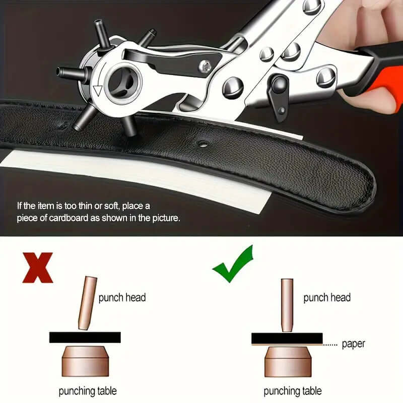 Load image into Gallery viewer, Multi-Size Leather Belt Eyelet Hole Punch Puncher Plier Revolving Handcraft Tool-2