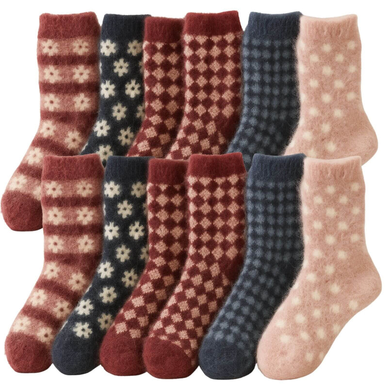 Load image into Gallery viewer, 12 Pairs Womens Angora Wool Socks Extra Warm Winter Thermal Soft Ski-1