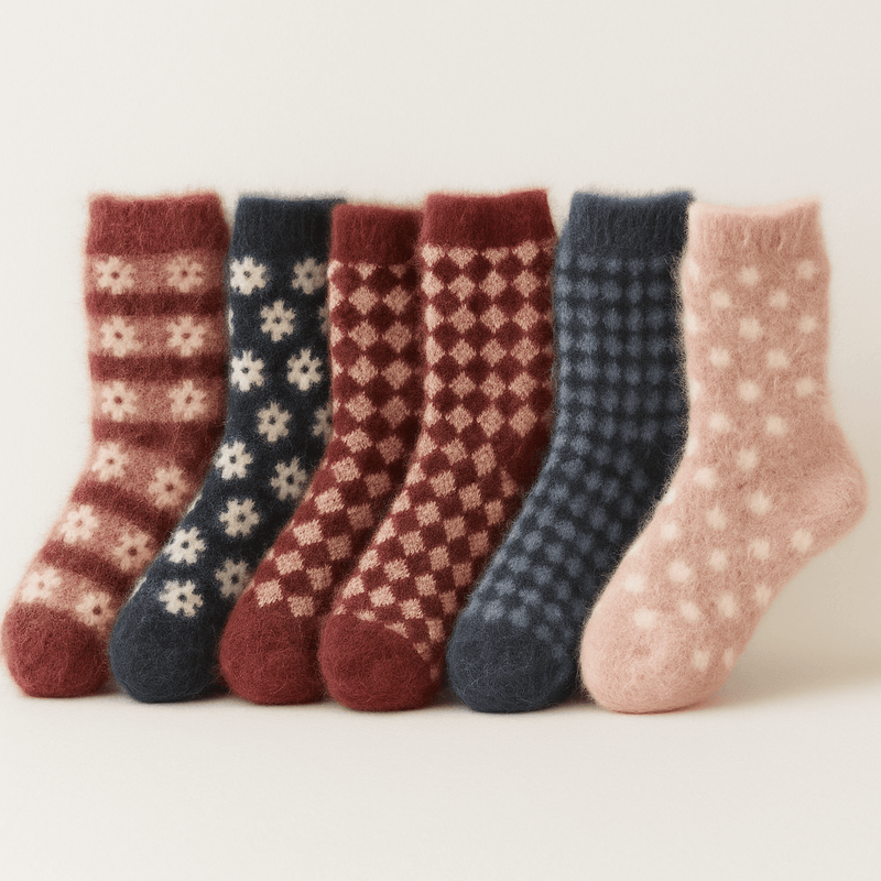Load image into Gallery viewer, 6 Pairs Womens Angora Wool Socks Extra Warm Winter Thermal Soft-1