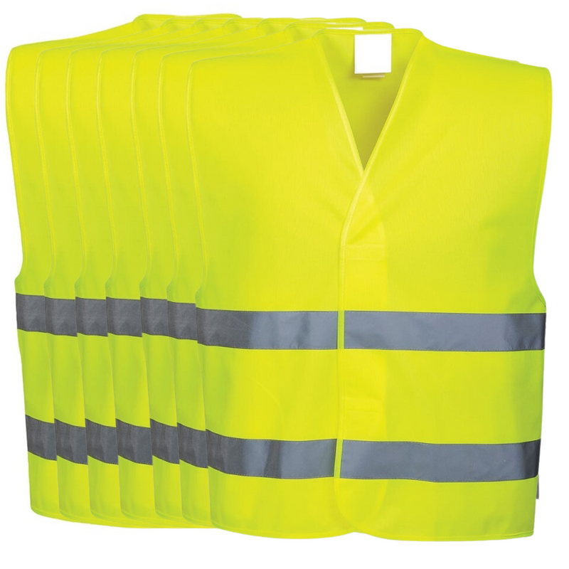 Load image into Gallery viewer, 10x Hi Vis Safety Vest Reflective Tape Workwear Night & Day Bulk - Yellow - One Size-0