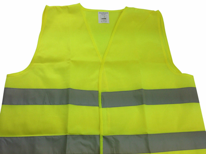 Load image into Gallery viewer, Hi Vis Safety VEST Reflective Tape Workwear Yellow ONE SIZE Night & Day Use-3