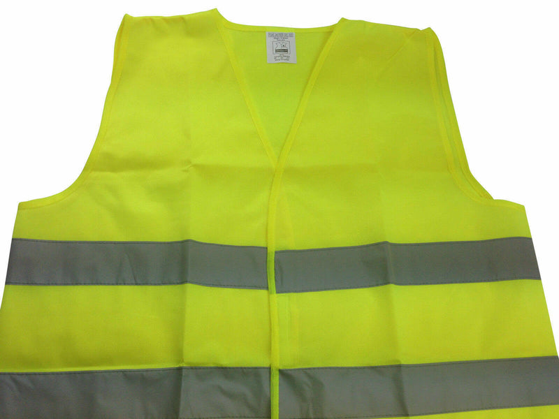 Load image into Gallery viewer, Hi Vis Safety VEST Reflective Tape Workwear Yellow ONE SIZE Night & Day Use-3