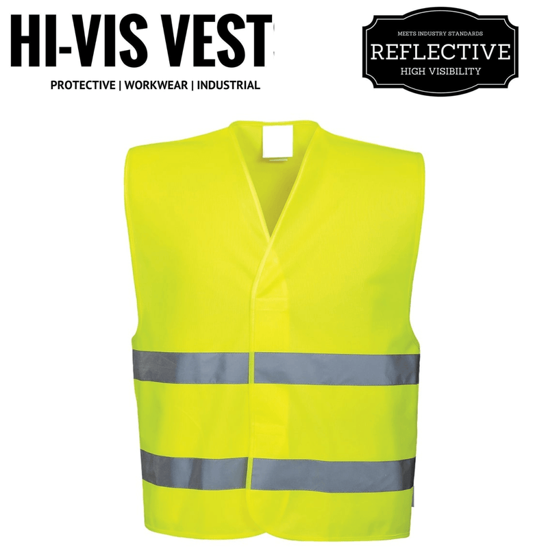 Load image into Gallery viewer, Hi Vis Safety VEST Reflective Tape Workwear Yellow ONE SIZE Night & Day Use-1