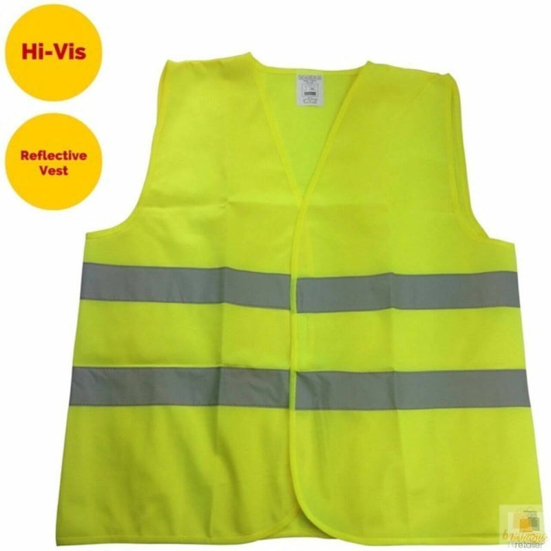 Load image into Gallery viewer, Hi Vis Safety VEST Reflective Tape Workwear Yellow ONE SIZE Night & Day Use-4