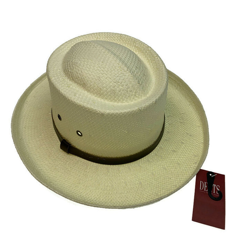 Load image into Gallery viewer, DENTS Paper Straw Hat Wide Brim Sun Beach Gold Cap Summer Natural Protection-0