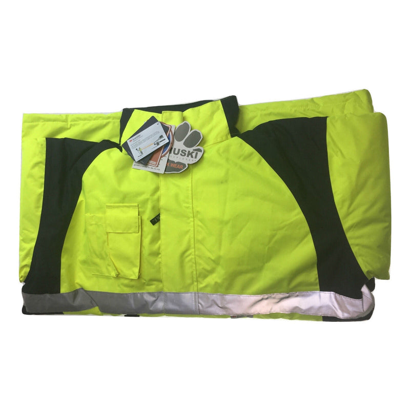 Load image into Gallery viewer, HUSKI Miner Hi Vis Waterproof Jacket Industrial Workwear Reflective 918015-3