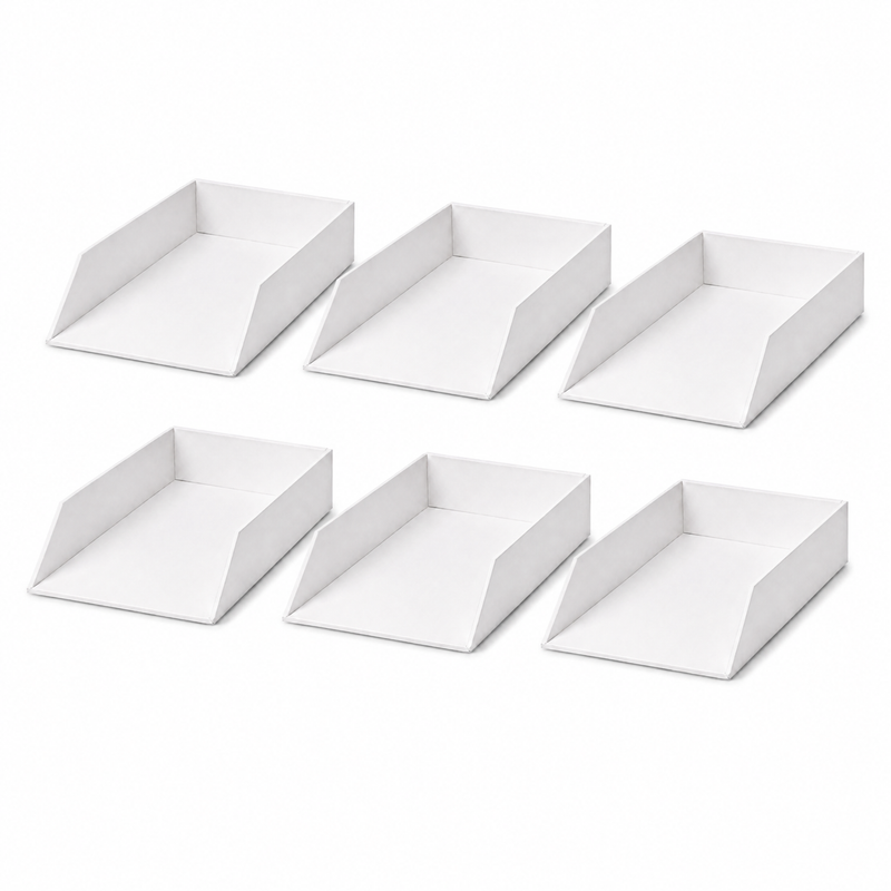 Load image into Gallery viewer, 6x Italplast Eazi Fold A4 Document Tray in White-0