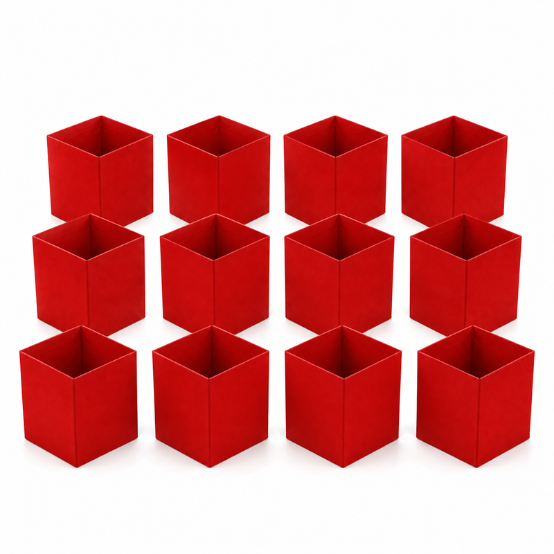 Load image into Gallery viewer, 12x Foldable Pencil Cup for Home Office Desk Ruler Scissor Holder EAZI FOLD in Red-3