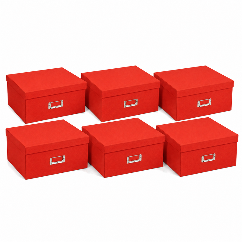 Load image into Gallery viewer, 6x Italplast Eazi Fold A3 Paper Document Storage Boxes in Red-0