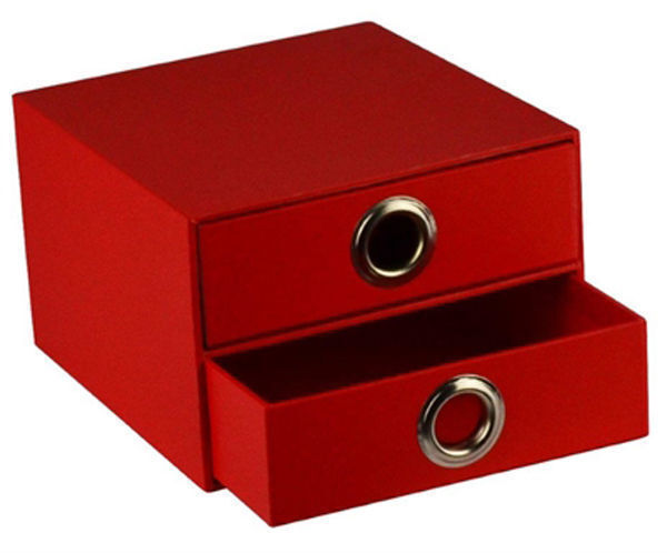 Load image into Gallery viewer, EAZI FOLD 2 Drawer Tidy Compartment Office Foldable Recyclable I538 RED-1