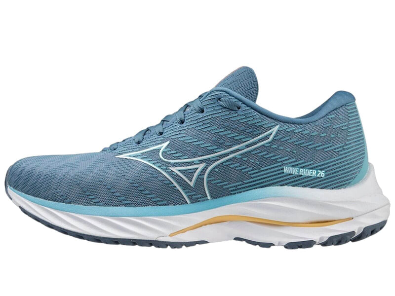 Load image into Gallery viewer, Mizuno Wave Rider 26 Womens Running Shoes Mountain Spring / White / Flax in US 10-1