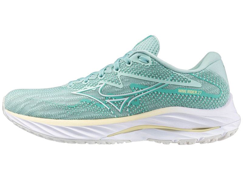 Load image into Gallery viewer, Mizuno Wave Rider 27 Womens Running Shoes Eggshell Blue / Anise Flower in US 7-1