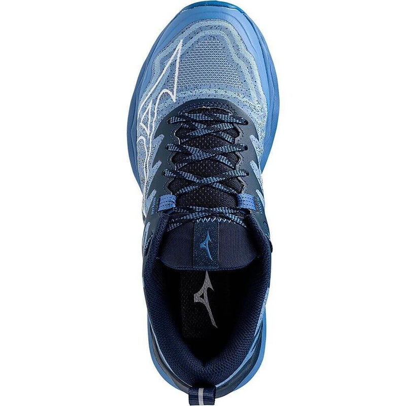 Load image into Gallery viewer, Mizuno Wave Daichi 8 Womens Running Shoes Flow / White / Dress Blue in US 7.5-3