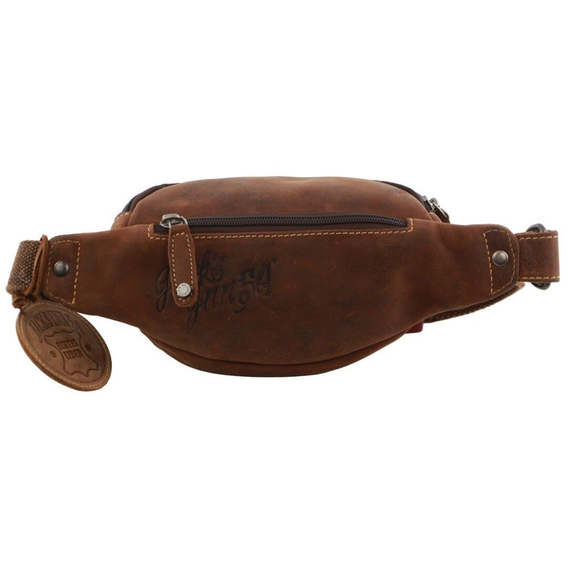 Load image into Gallery viewer, Jack's Inn Mudslide Brown Crazy Horse Leather Bumbag Waist Belt Bag Pouch in Cognac-2