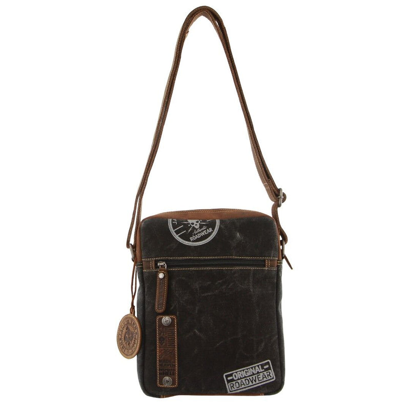 Load image into Gallery viewer, Jack's Inn Panama Canvas and Leather Small Crossbody Bag Vintage in Cognac-2