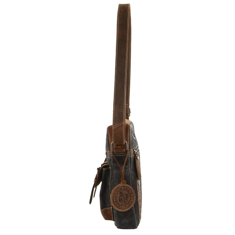 Load image into Gallery viewer, Jack's Inn Panama Canvas and Leather Small Crossbody Bag Vintage in Cognac-3
