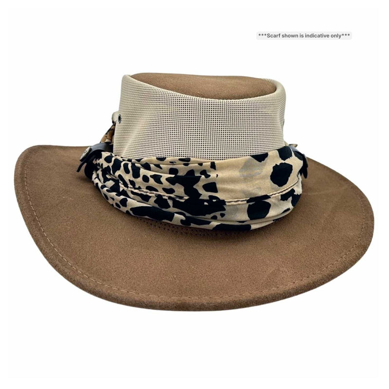 Load image into Gallery viewer, Jacaru 1022 Shady Lady Hat – Suede Breeze | Scarf | Australia