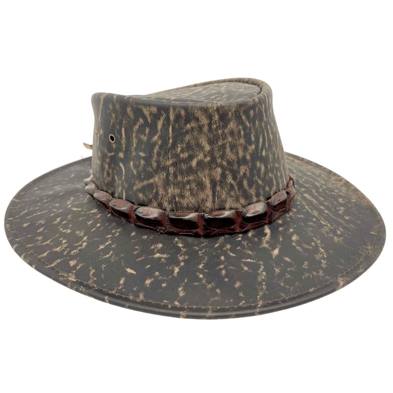 Load image into Gallery viewer, Jacaru 1134 Wild Roo Croc Digger Hat – Kangaroo Leather