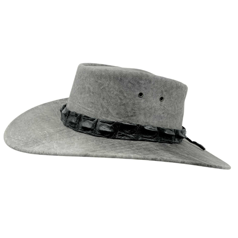 Load image into Gallery viewer, Jacaru 1134 Wild Roo Croc Digger Hat – Kangaroo Leather