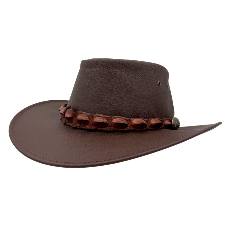 Load image into Gallery viewer, Jacaru 1134 Wild Roo Croc Digger Hat – Kangaroo Leather