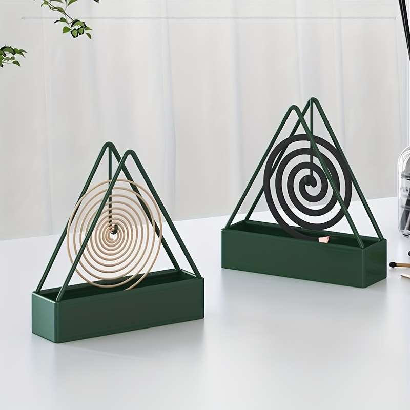 Load image into Gallery viewer, Green Metal Mosquito Incense Holder Nordic Design with Ash Tray for Home & Hotel-2