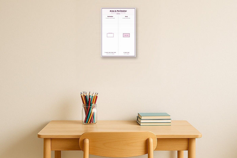 Load image into Gallery viewer, Area & Perimeter: A4 Matte Laminated Educational Poster Print - 210x297mm-2