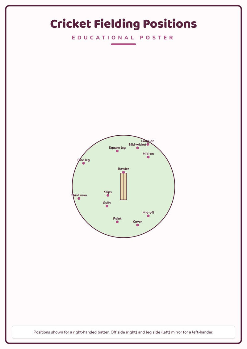 Load image into Gallery viewer, Cricket Fielding Positions: A4 Matte Laminated Educational Poster Print - 210x297mm-1