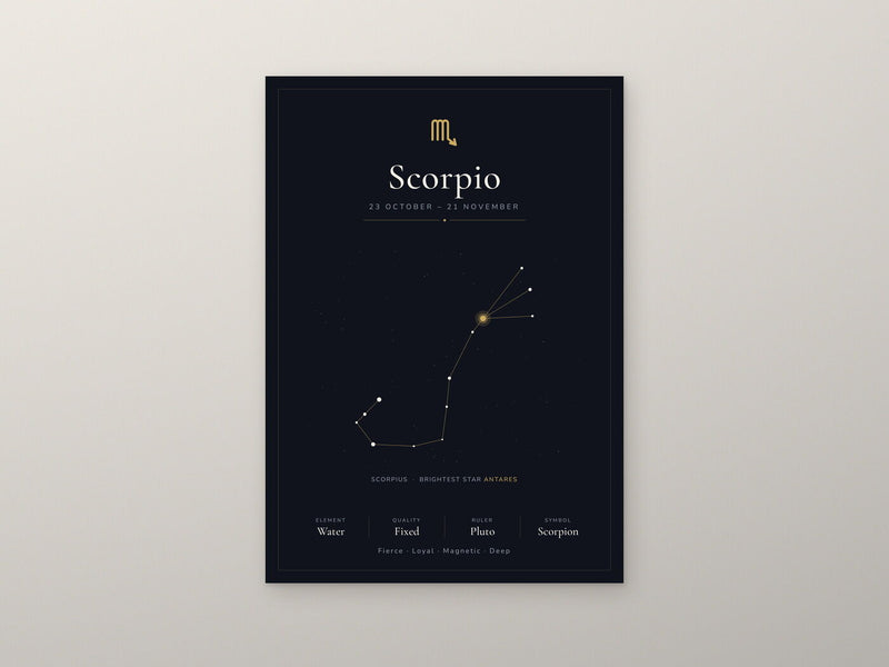 Load image into Gallery viewer, Scorpio Zodiac Constellation Black: A4 Matte Laminated Educational Poster Print - 210x297mm-2
