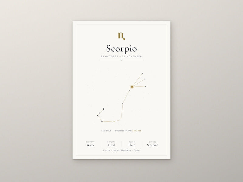 Load image into Gallery viewer, Scorpio Zodiac Constellation White: A4 Matte Laminated Educational Poster Print - 210x297mm-2