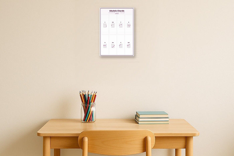 Load image into Gallery viewer, Ukulele Chords: A4 Matte Laminated Educational Poster Print - 210x297mm-2