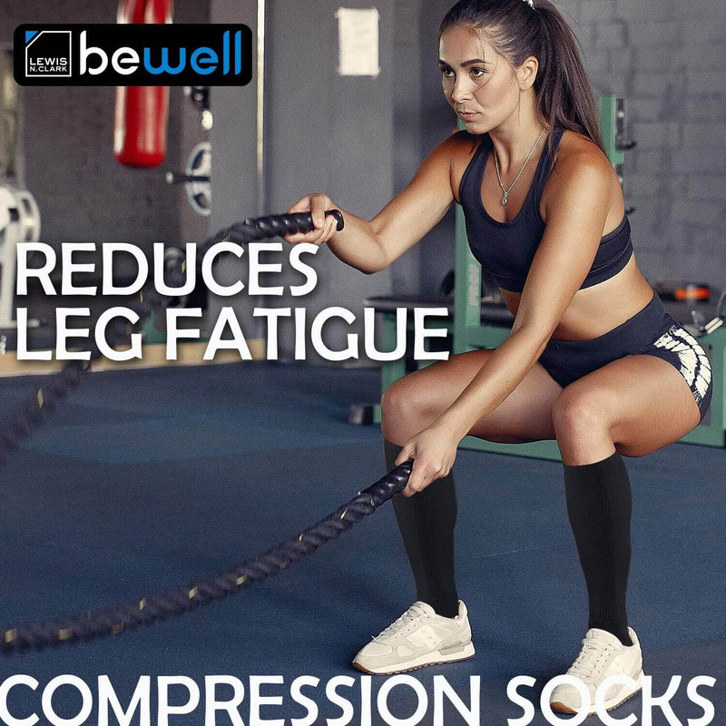 Load image into Gallery viewer, Lewis N. Clark Compact Travel Compression Socks Anti Fatigue Support - Black (Medium Size)-4
