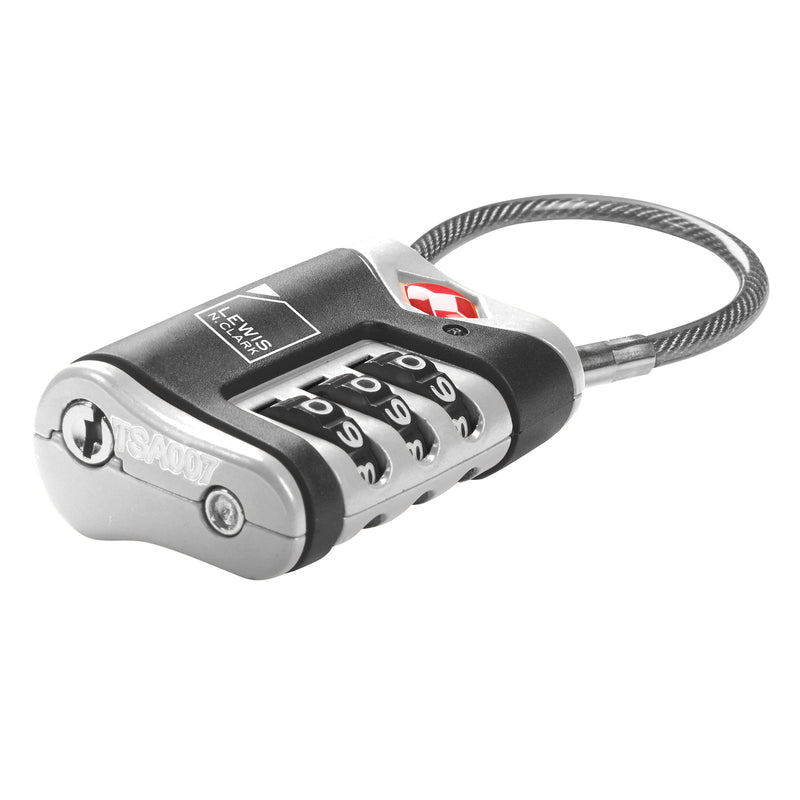 Load image into Gallery viewer, Lewis N. Clark TSA Approved Easy Set Combination Luggage Lock w Steel Cable-2