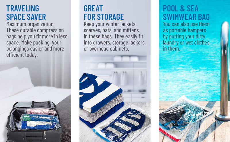 Load image into Gallery viewer, 4x Lewis N. Clark Compression Bag Clothes Seal Storage Bags Space Saver Travel-4