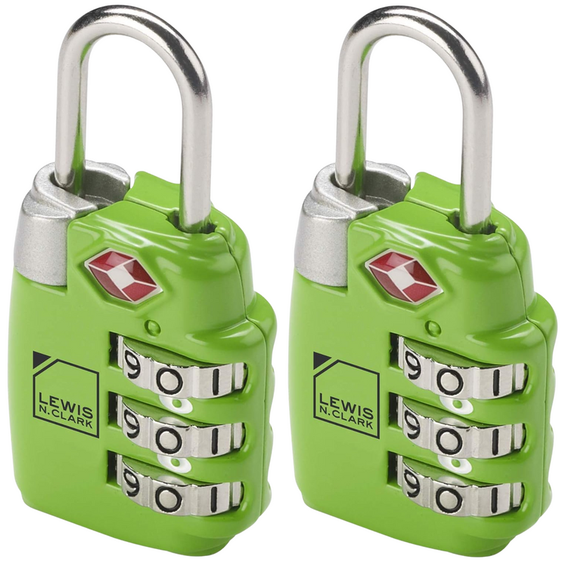 Load image into Gallery viewer, 2x Lewis N Clark TSA Approved Combination Lock Travel Luggage Padlock - Green-1