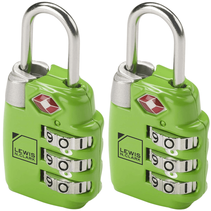 Load image into Gallery viewer, 2x Lewis N Clark TSA Approved Combination Lock Travel Luggage Padlock - Green-0