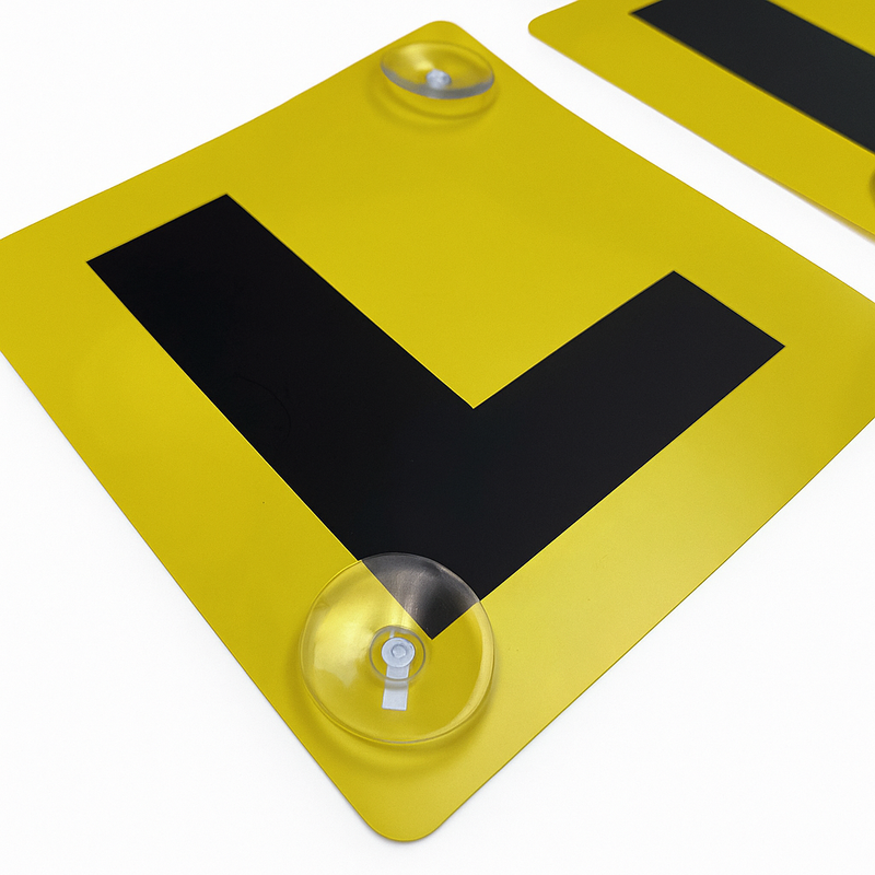 Load image into Gallery viewer, 2x LEARNER L PLATES Suction Car Window Signs in Yellow/Black-2