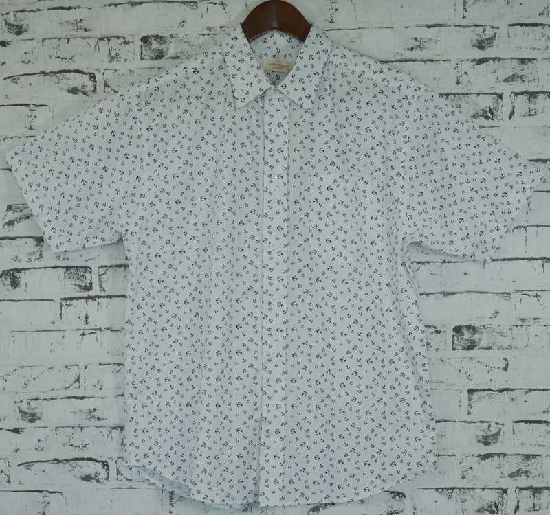 Load image into Gallery viewer, Mens MARINE ANCHOR SHIRT 100% COTTON Surf Party Short Sleeve Vintage - White-3